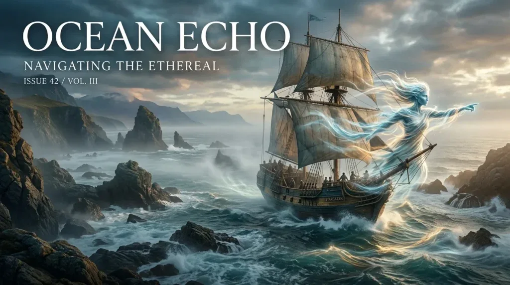 For this article, select a creative concept directly related to the topic, and create visuals with cinematic quality and the aesthetic of an editorial magazine cover, ensuring each composition is unique and distinct. The visuals must be in landscape format, with a 16:9 aspect ratio, and feature a wide, horizontal composition—vertical or square formats are strictly prohibited. Wide landscape format only, no portrait, no square.“Reading the Wind & Water: Your Invisible Navigator”