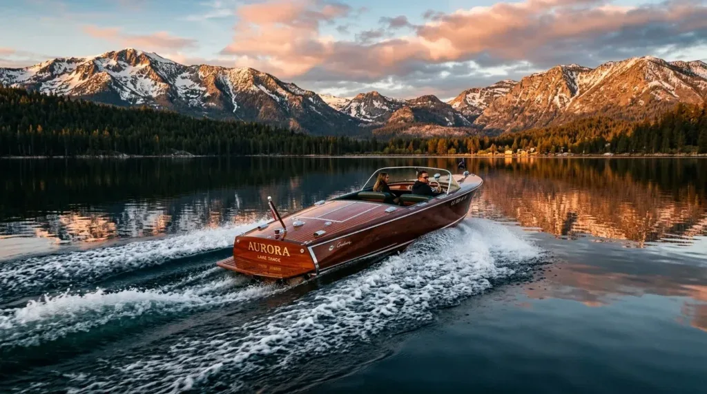For this article, select a creative concept directly related to the topic, and create visuals with cinematic quality and the aesthetic of an editorial magazine cover, ensuring each composition is unique and distinct. The visuals must be in landscape format, with a 16:9 aspect ratio, and feature a wide, horizontal composition—vertical or square formats are strictly prohibited. Wide landscape format only, no portrait, no square.“The Heart of the Matter: Inboard Ski Boats”