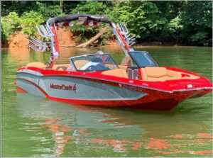 Mastercraft X-46 Ski and Wakeboard Boat - red color