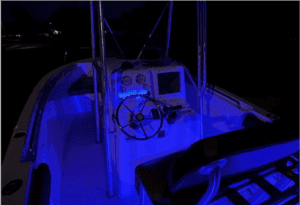 Sea Pro 220 Center Console Saltwater Fishing Power Boat - blue lights