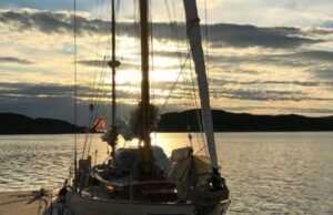 Sparkman & Stephens Yawl Sail Boat - sunset