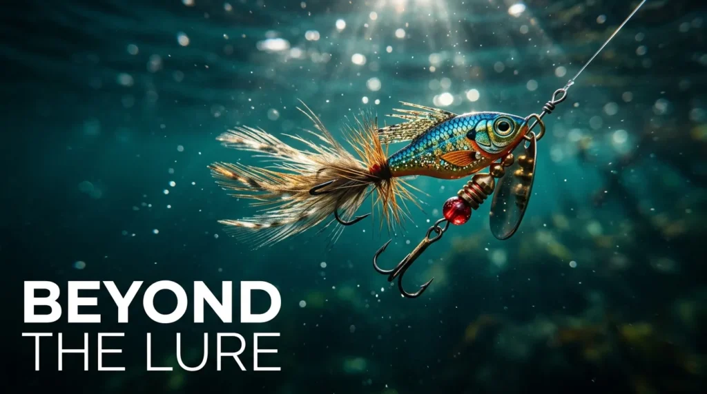 For this article, select a creative concept directly related to the topic, and create visuals with cinematic quality and the aesthetic of an editorial magazine cover, ensuring each composition is unique and distinct. The visuals must be in landscape format, with a 16:9 aspect ratio, and feature a wide, horizontal composition—vertical or square formats are strictly prohibited. Wide landscape format only, no portrait, no square.“Beyond the Lure: Color, Size & Action”