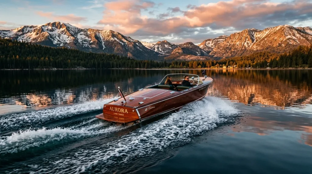 For this article, select a creative concept directly related to the topic, and create visuals with cinematic quality and the aesthetic of an editorial magazine cover, ensuring each composition is unique and distinct. The visuals must be in landscape format, with a 16:9 aspect ratio, and feature a wide, horizontal composition—vertical or square formats are strictly prohibited. Wide landscape format only, no portrait, no square.“The Heart of the Matter: Inboard Ski Boats”