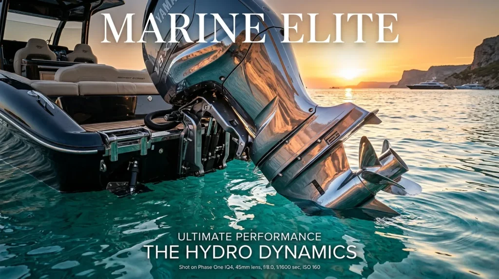 For this article, select a creative concept directly related to the topic, and create visuals with cinematic quality and the aesthetic of an editorial magazine cover, ensuring each composition is unique and distinct. The visuals must be in landscape format, with a 16:9 aspect ratio, and feature a wide, horizontal composition—vertical or square formats are strictly prohibited. Wide landscape format only, no portrait, no square.“What Exactly Are Power Trim & Tilt?”